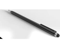 Universele Stylus Pen Met Precision Disc Tip en Zachte Tip - Met Schuifsysteem - Geschikt voor Telefoon Tablet en iPad - Zwart