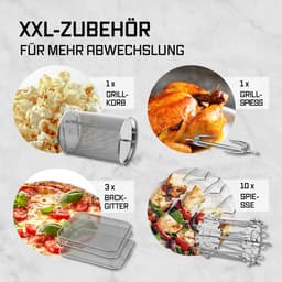 GOURMETmaxx heteluchtoven met panoramadak en voorruit 12,5 l | Heteluchtfriteuse met 9 functies | Airfryer, friteuse en minibakoven in één | voor max. 8 personen | Heteluchtfriteuse met kleurpictogrammen — thumbnail 8