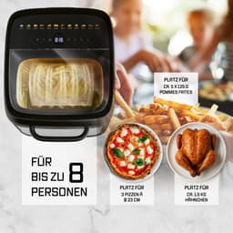 GOURMETmaxx heteluchtoven met panoramadak en voorruit 12,5 l | Heteluchtfriteuse met 9 functies | Airfryer, friteuse en minibakoven in één | voor max. 8 personen | Heteluchtfriteuse met kleurpictogrammen — thumbnail 9