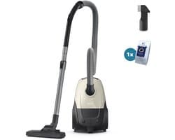 Philips 1000-Serie Stofzuiger met Zak - 750 W - Compact & Lichtgewicht - HEPA-filtersysteem - 9 meter bereik - Inclusief S-Bag - (XD1101/10)