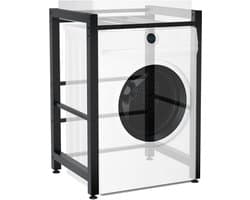 CLP Medina Wasmachinerek - Wasmachine verhoger - Wasmachine Sokkel - Universele Wasmachine Onderstel - Voor 2 huishoudelijke apparaten zwart