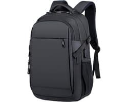 Laptoprugzak - Rugzak heren - rugzak waterdicht - Computertas - Rugzak met grote capaciteit - Anti-diefstal rugzak - met bagageriem - Geschikt voor 15,6-inch laptops - Rugzak voor reizen en zakenreizen - Zwart