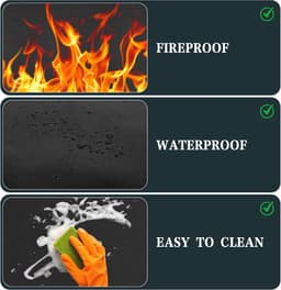 Hittebestendige mat voor luchtfriteuse, 60 x 40 cm, werkbladbescherming, vuurvaste waterdichte antislipmat voor koffiezetapparaat, magnetron — thumbnail 6