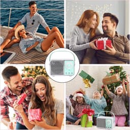 Retro Bluetooth- Vintage Bluetooth Speaker - Mini Retro Design With Stereo Bass Enhancement-Blauw — thumbnail 3
