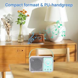 Retro Bluetooth- Vintage Bluetooth Speaker - Mini Retro Design With Stereo Bass Enhancement-Blauw — thumbnail 4