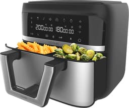 Heteluchtfriteuse 9L - Airfryer met 2 manden - Gezond koken - Dubbele temperatuur controle — thumbnail 1
