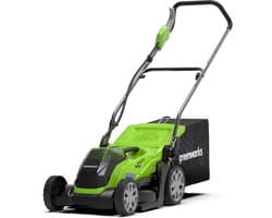 Elektrische Grasmaaier - Accu Grasmaaier - Gazon Onderhoud - 5 Maaihoogtes - 35cm Maaibreedte - Groen Zwart Grijs