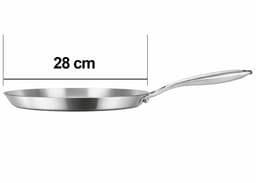 Cheffinger, Crêpepan 28 cm van Roestvrij Staal Geschikt voor Alle Warmtebronnen Inductie, Zilver — thumbnail 4