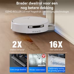 ECOVACS DEEBOT T90 OMNI – Robotstofzuiger met dweilfunctie– 30.000 Pa – OZMO roller dweil –TruEdge 3.0 randreiniging –ZeroTangle 4.0 Anti-tangle –OMNI 2.0 station Zelfreinigend–AIVI 3D obstakelvermijding– Voor harde vloeren & tapijt–Wit–T80 Upgrade — thumbnail 4