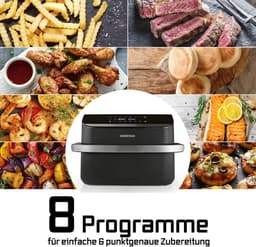 GOURMETmaxx heteluchtfriteuse, 10 l – 2 x 5 l Airfryer Vario-kamer | Friteuse met 8 programma’s en touchscreen | Heteluchtfriteuse met 2 kamers – 2 gerechten tegelijk bereiden | voor max. 8 personen — thumbnail 3