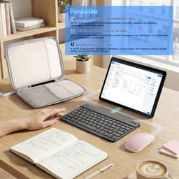 Hotlight 2K (2000x1200) Tablet - 11.5 inch Tablet met Toetsenbord -Grijs Tablet Hoes Sleeve - Stylus - Muis - 30 GB RAM/128GB ROM - 8400mAh - 5G WiFi — thumbnail 4