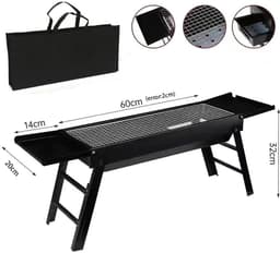 Outdoor BBQ Camping Grill - Houtskoolbarbecue - Draagbaar - Uitklapbaar - Smoker barbecue - Compact Koken - Picknick Barbecue — thumbnail 2