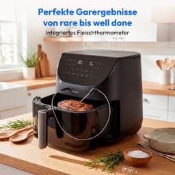 MEDION X20 XL Heteluchtfriteuse (6,6 L, 5 vleesprogramma’s met kerntemperatuursonde, stille DC-motor 1.700 W, 10 programma’s, PFAS-vrij, ILAG coating) — thumbnail 16
