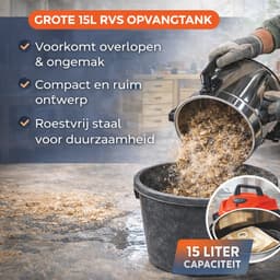 Industriële Nat- en Droogzuiger 3-in-1 – 15 Liter – 1200W – Met Blaasfunctie – Waterdichte Bouwstofzuiger — thumbnail 5