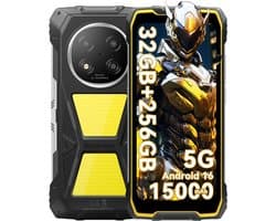 Blackview ROCK 2 Pro - Robuuste Smartphone - 5G - 32GB RAM - 256GB ROM - 6.67 inch 120Hz - 15000mAh Robuuste Telefoon - Android 16 - NFC - GPS - Geel