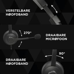 Floki® WH20 – Headset met Microfoon voor Computer – Ruisonderdrukking – Koptelefoon met draad - Hoofdtelefoon - 3.5mm - USB/USB-C — thumbnail 2