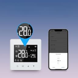 Zigbee Wifi Thermostaat | Touchscreen bediening | Opbouw montage | Open raam detectie | Tuya Smart Life app | CV aan uit systemen | Zwart — thumbnail 2