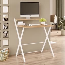 Zeo Wood® - Bureau Inklapbaar - Computertafel - Bureau Houtkleur - Game Bureau - Laptoptafel — thumbnail 5