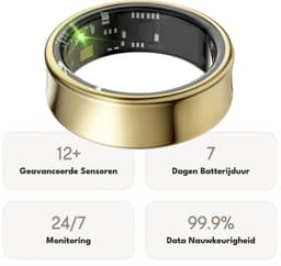 Focus® S2 Smart Ring - Mat Goud - Maat 10 - Hartslag - Menstruatiecyclus - Slaap Monitor - Slimme Ring - Sport Prestatie - Stappenteller -IP68 Waterdicht - O2 Meting - Dames - Heren - Wearables - Oplaad Case - beschermring — thumbnail 4