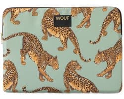 Wouf Daily Laptop Hoes 15-16 inch - Laptopsleeve - Emerald Leopard