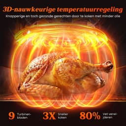 Dubbele Airfryer XXL 10L (2×5L) – 8 Automatische Programma’s – Grote Capaciteit voor 6 Personen – 2500W Krachtig Vermogen – Dual-Zone 2 Manden met SYNC Technologie – Gezond Frituren Zonder Olie – Met Kijkvenster – Zilver — thumbnail 3