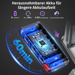 RAYOFI Steelstofzuiger - accu stofzuiger - Steelstofzuiger Draadloos 70000PA - LED-Display - draadloze stofzuiger - 3 Standen Zuigkracht -Steelstofzuigers - Anti-klit vloerborstel - 20-60 Min Werktijd - 1,8L - Goud — thumbnail 3