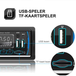 ESSGOO DAB Autoradio - Autoradio met Bluetooth - 1 din Autoradio - Dab+ en AM/FM Radio - Handsfree bellen - Usb, Aux, Tf - 4 x 60 Watt — thumbnail 5