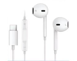 Kbstronics bedrade oordopjes USB-C aansluiting - Oortjes met draad en microfoon - USB-C - Wit - Slimme bediening