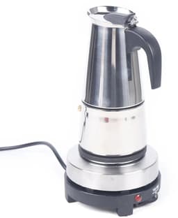 Percolator - Moka Pot - Voor Thuis, Kantoor & Horeca - Zilver - Roestvrij Staal - 300 Ml / 19,5 Cm - Met Elektrisch Fornuis - 1 Stuk - Elektrisch, 6 Kops, Instelbare Temperatuur — thumbnail 4