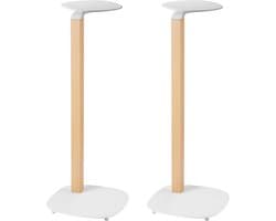 Witte Houten Vloerstandaards voor Boekenplankluidsprekers (2 Stuks)