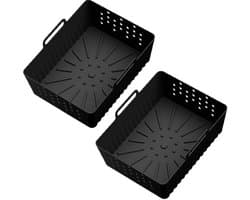 Twee siliconen binnenpannen voor de Ninja SL400UK/SL401 airfryer, een antiaanbak siliconen bakplaat, oliebestendig, airfryer accessoires met geventileerd frituurmandje.