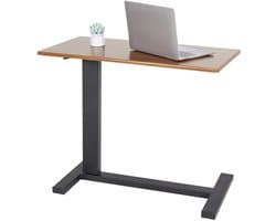 Norvia - Bedtafel - Laptop tafel Met Verborgen Wielen - Bureau - Bijzettafel - Verrijdbaar - In Hoogte Verstelbaar - Thuiswerken