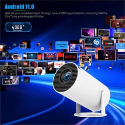 Draagbare miniprojector, 4K 1080p Full HD, compatibel met Android 11 en Netflix, WiFi 6, Bluetooth 5.0, 180 graden draaibaar, kleine thuisbioscoopprojector met automatische keystone-correctie. — thumbnail 2