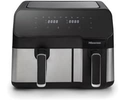 Airfryer XL Zwart met Dubbele Mand en LED Touch Control