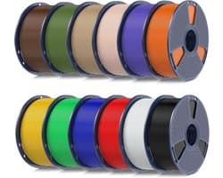 PLA+ Filament Set 12KG - 12 Kleuren 1.75mm 3D Printer Materiaal