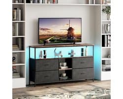 TV Kast met LED Verlichting en 4 Lades - Modern Opbergmeubel voor Woonkamer
