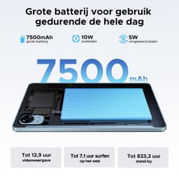 DOOGEE Tab G5 VIP - Tablet - 20GB + 128GB (2TB TF) - 4G LTE - Android 16 - 10 inth 120Hz IPS HD - Unisoc T7200 - 7500mAh - 2 Lautsprecher - Widevine L1 - Face ID - GPS -Met toetsenbord, muis, stylus, koptelefoon — thumbnail 5