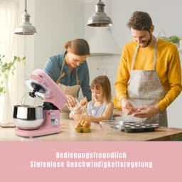 Aura® Mixer met mengkom - Mixer - Mixer met mengkom keukenmachine - Roze - 21cm x 35cm x 32cm — thumbnail 4