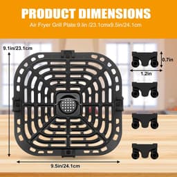 Kraftverdia Airfryer - Accessoire - Vervangende Grillpan voor Instant Vortex 6QT & Gourmia GAF685/GAF735 - Anti-aanbak RVS — thumbnail 4