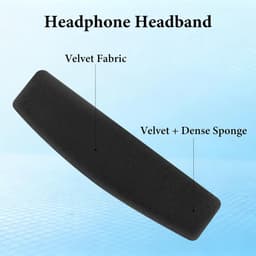 Allecto- Vervangende velours hoofdband - Compatibel met Sennheiser - Zwart - Hoofdtelefoon - HD 598/598SE/598CS/595/569/559/558/555/518/515 - Game ONE - PC360 - PC373D. — thumbnail 4