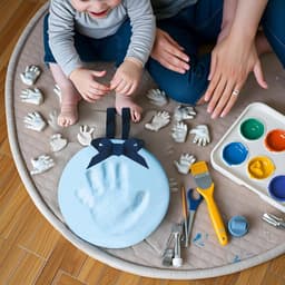 Baby Hand- of Voetafdruk Herinnering Set Blauw — thumbnail 2