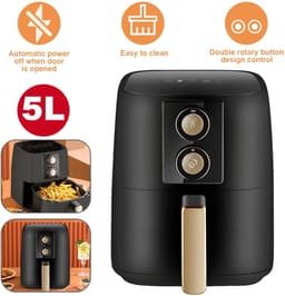 Sensova - Airfryer Oven 5L 1500W - Olievrije Luchtfriteuse voor Thuis met Ovenfunctie - Instelbare Temperatuur 80–200°C - 30 Minuten Timer - Dubbele Draaiknopbediening - Gezond Frituren, Bakken en Grillen op 220-240V — thumbnail 4