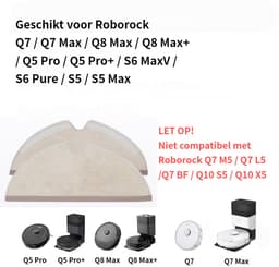 RedPine Wasbare Dweildoeken geschikt voor Roborock Q8 Max, Q7 Max, S6 serie dweilpads vervanging — thumbnail 2