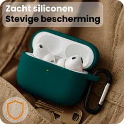 Hoesje - Geschikt voor Apple Airpods Pro 3 - met Clip - Siliconen Hoes - Silicone Case Cover - Petrol — thumbnail 4