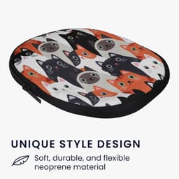 Hoofdtelefoonhoes Beschermende Tas voor Over-Ear Headset 23 x 18 cm Katten Design — thumbnail 2