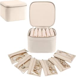 Sieraden Opbergdoos met Spiegel - Wit - Juwelen Organizer — thumbnail 1