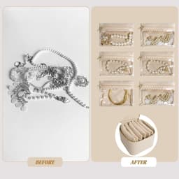 Sieraden Opbergdoos met Spiegel - Wit - Juwelen Organizer — thumbnail 4