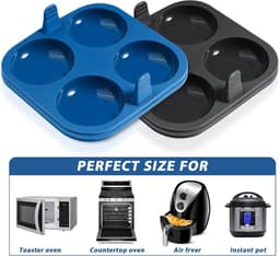 Yorkshire pudding bakplaat voor Air Fryer - 4 stuks - Burger Bun vorm - Muffin Top Pan - 4 cups - Yorkshire Pudding vormen - Muffin - Whoopie Pie - siliconen. — thumbnail 2