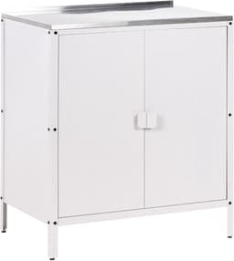 Tuin Keukenkast - Buitenkeuken Kast - Buiten Koken - Windbestendig Frame - 80x90x50 cm - Wit — thumbnail 1