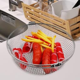 Airfryer Mand - Heteluchtfriteuse Accessoire - Gezond Koken - 360 Graden Verwarming - 21cm Diameter - Zilver — thumbnail 5